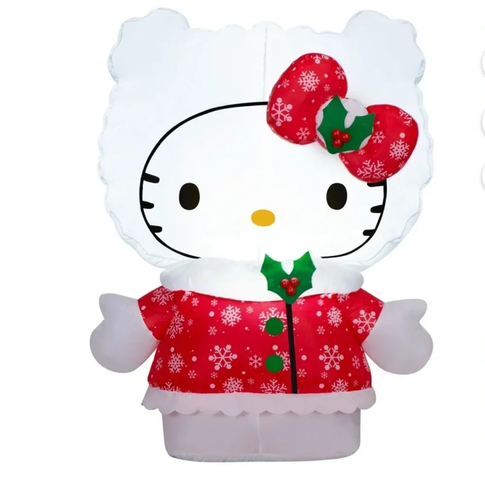 Hello Kitty Christmas Light up AirBlown Inflatable in a Snowflake Dress. NEW!